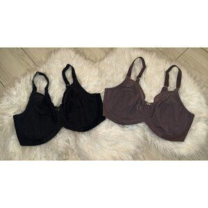 2 Lilyette Enchantment Minimizer Bras Lace Unlined Underwire Womens 34D 0434